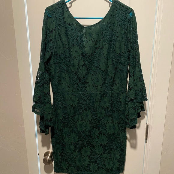 Lulus Allure Em in Forest Green Lace Flow Dress - Picture 6 of 7